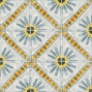 Yellow/Blue Daisy Matt 200x200 Pattern Match